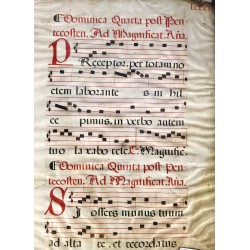 17th century Vellum Antiphonal Leaf
